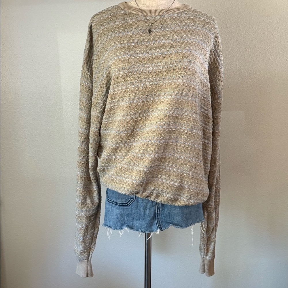 Beige and Cream Knit Sweater